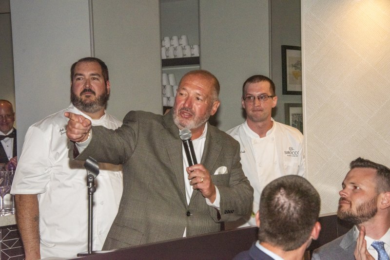Event co-host Vince DiFonzo, center, is shown with (l-r) Rob Sosnovich, TKo executive chef; Clay Drake, Sirocco chef; and Rehoboth Beach City Manager Taylour Tedder. DENY HOWETH PHOTOS